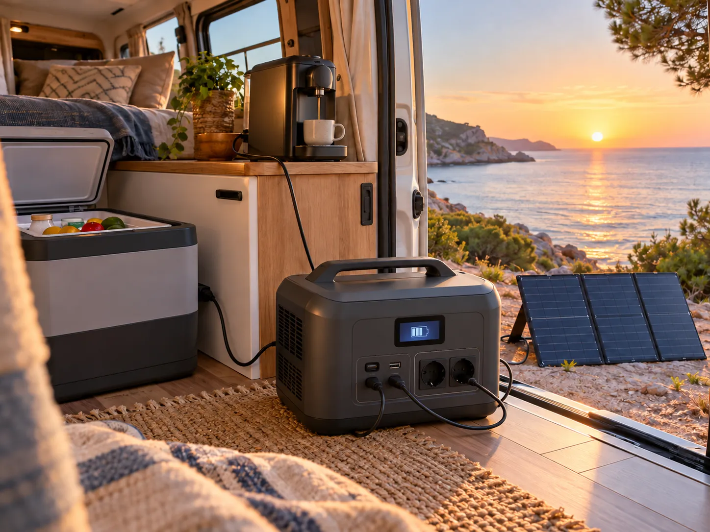 Estación de energía portátil para autocaravana