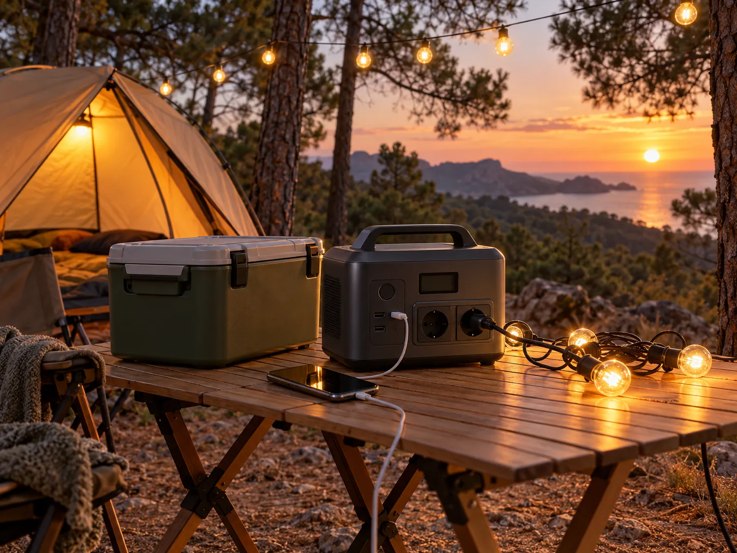 Estación de energía portátil para camping